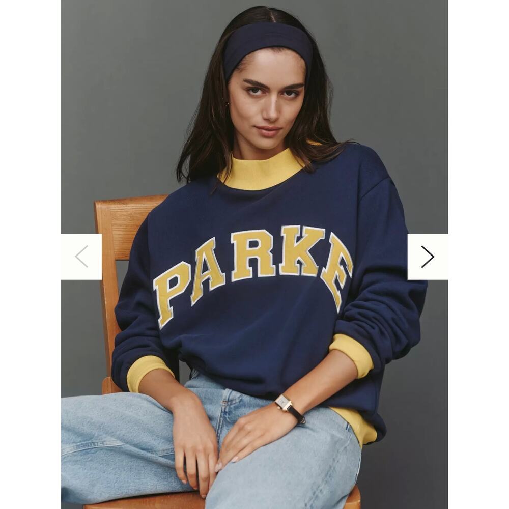 Parke Heritage Varsity 2 Tone Mockneck. Navy/Yellow. Size L/XL 100% Authentic!